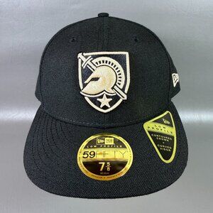 NCAA Army Black Knights Hat Black New Era 59Fifty Fitted 7 5/8 Cap 100% Wool